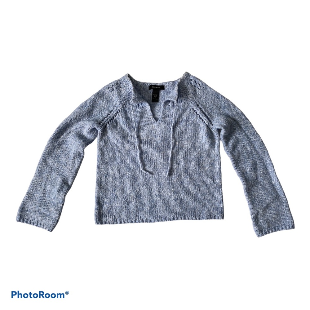 Express Medium Blue Wool Sweater - image 1
